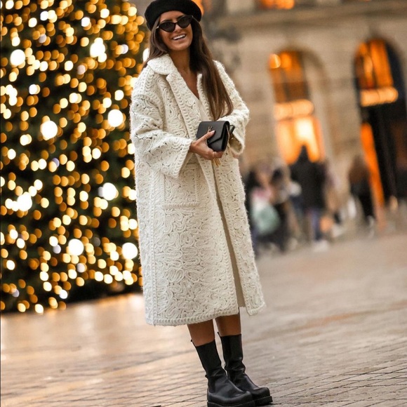 Zara Ecru Structured Wool Blend Coat - Picture 4 of 17